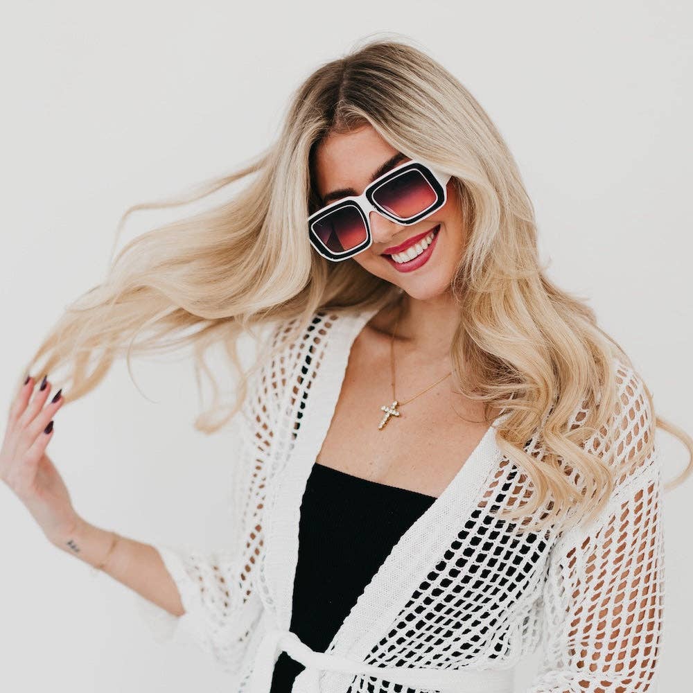 Pretty Simple - Nicolette Retro Oversized Square Sunglasses Wholesale