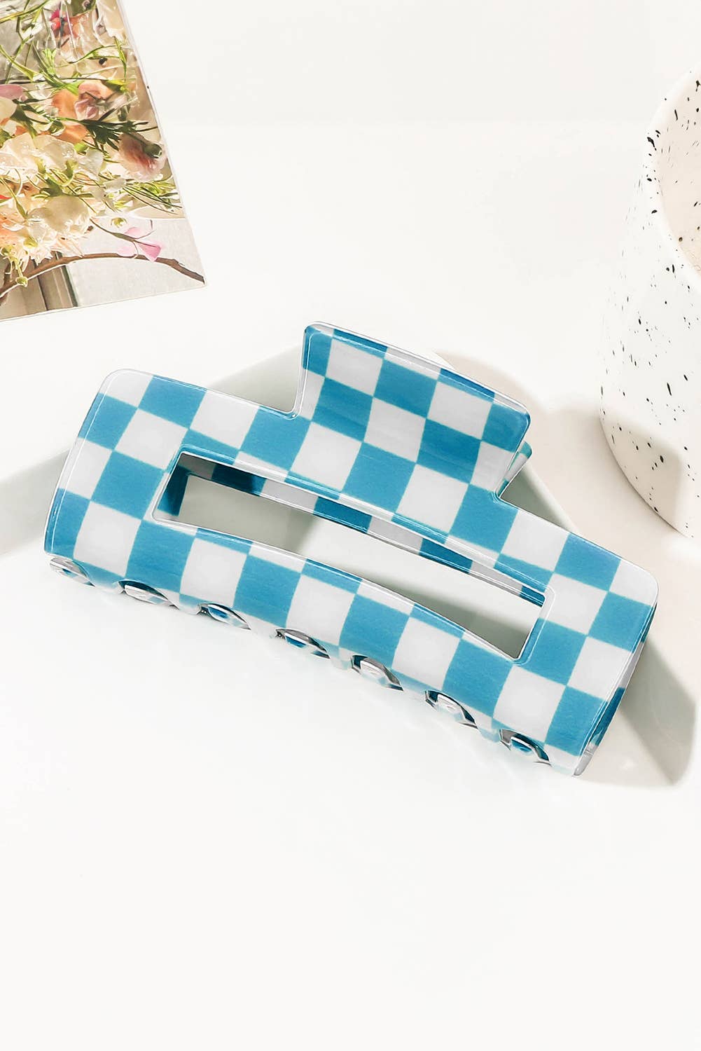 Aapparella - Checkered Print * Hollow Out Hair Clip | One size