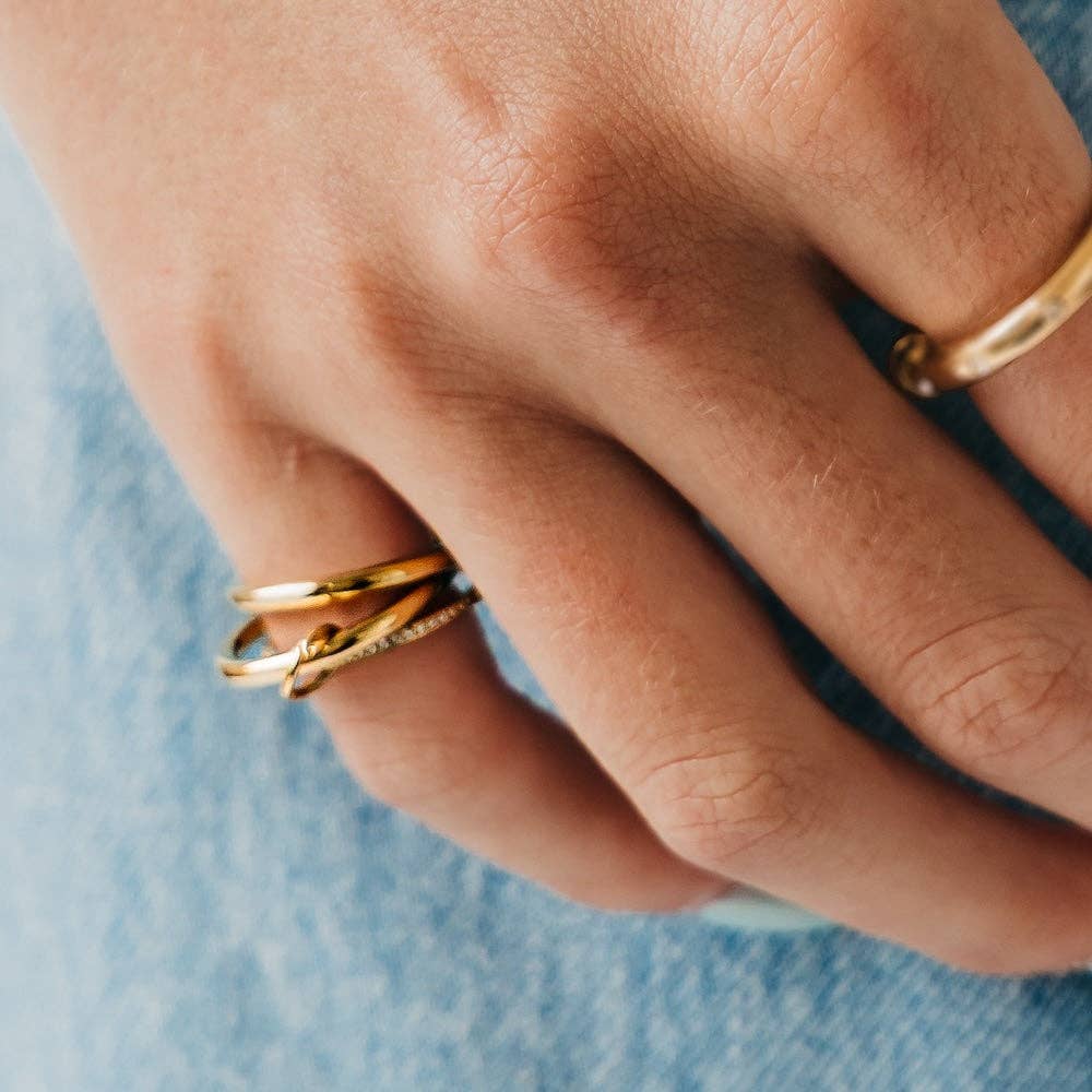 Pretty Simple - Layered In Diamonds Ring - WATERPROOF