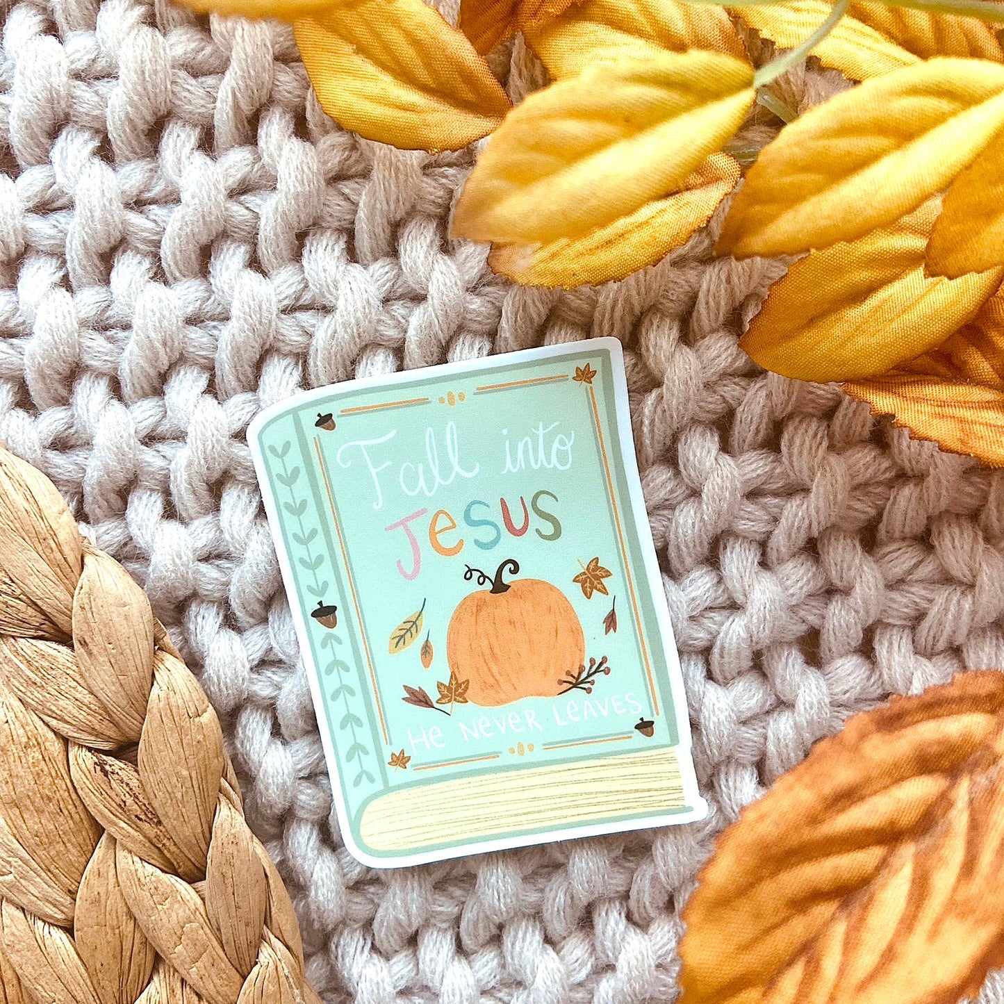 Makerie Day - Fall Jesus Bible Sticker