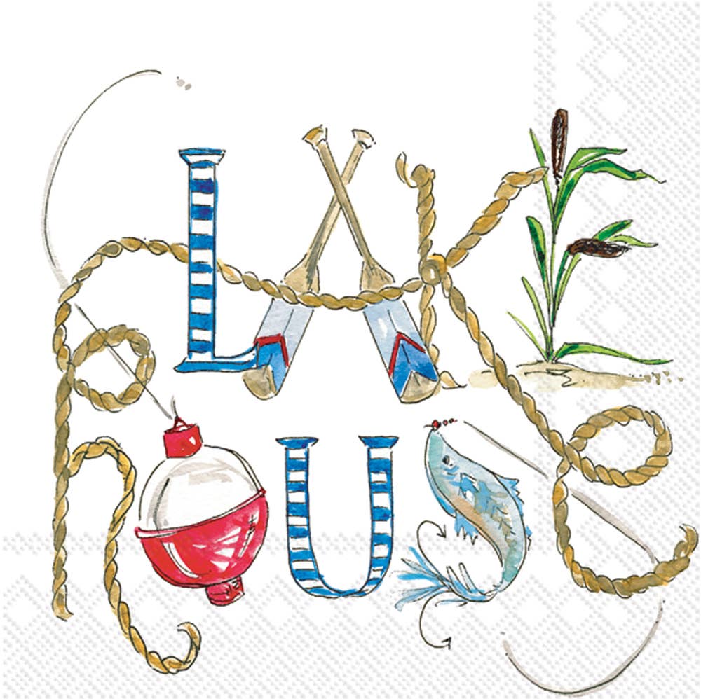 Boston International - Paper Cocktail Napkins Pack of 20 Lake Life