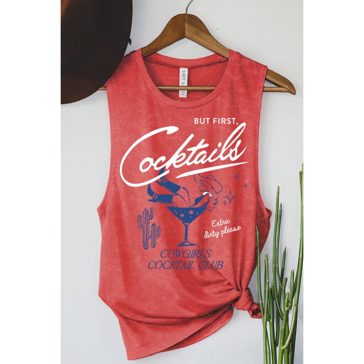 HRTandLUV - BUT FIRST COCKTAILS MINERAL GRAPHIC TANK TOP