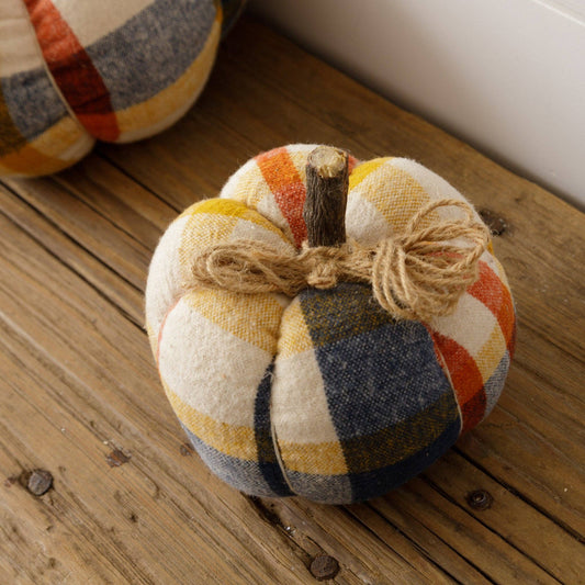 Audrey's Home & Gift - Flannel Pumpkin - Navy, Rust, Mustard, Sm (PC)