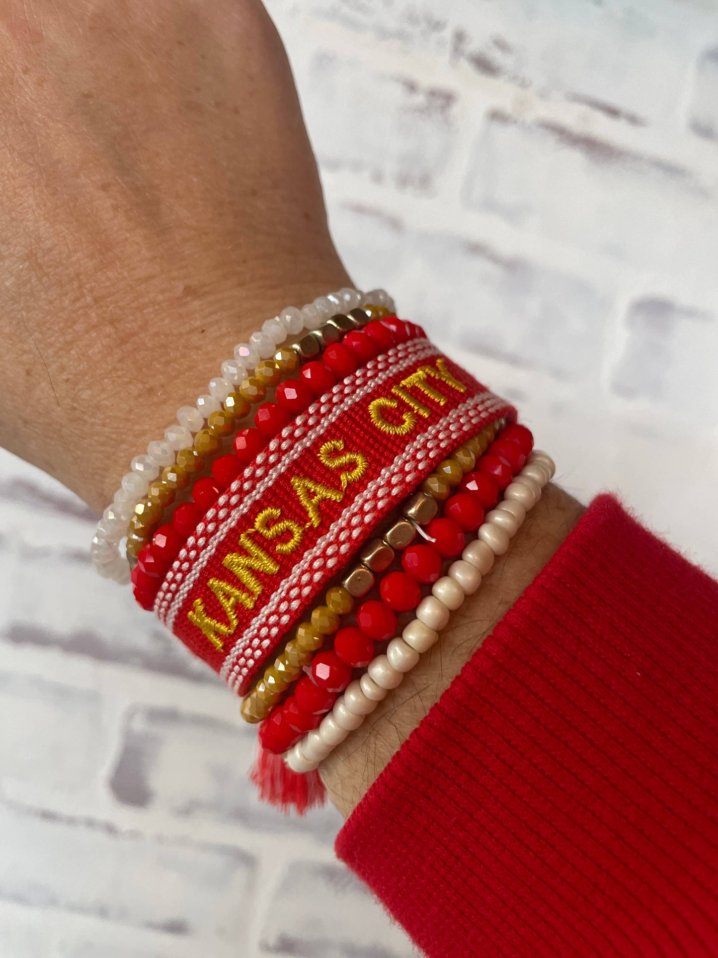 Hart & Lux - Kansas City Chiefs Woven Embroidered Friendship Bracelet