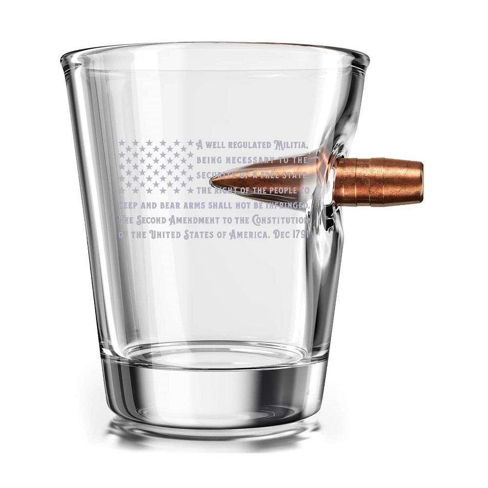 I Love My Freedom - 2nd Amendment Shot Glass With Bullet - 3145