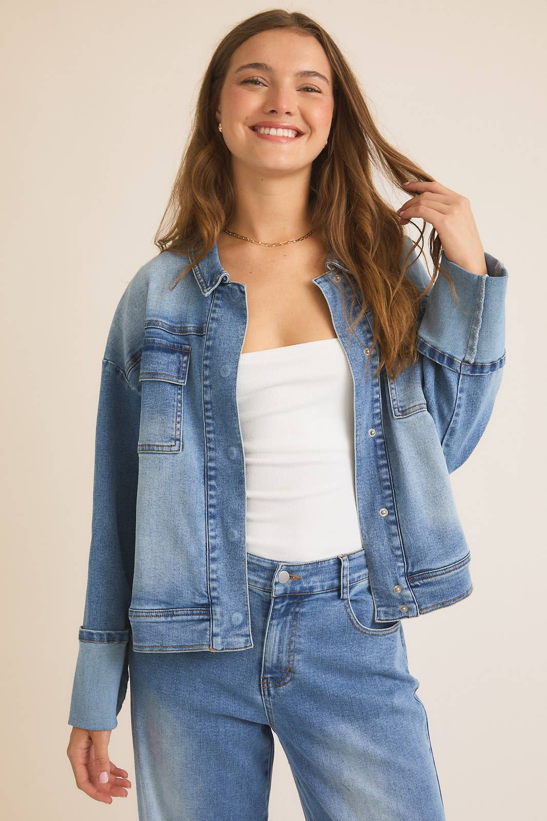 GILLI - FLAP SLEEVE TWILL JACKET