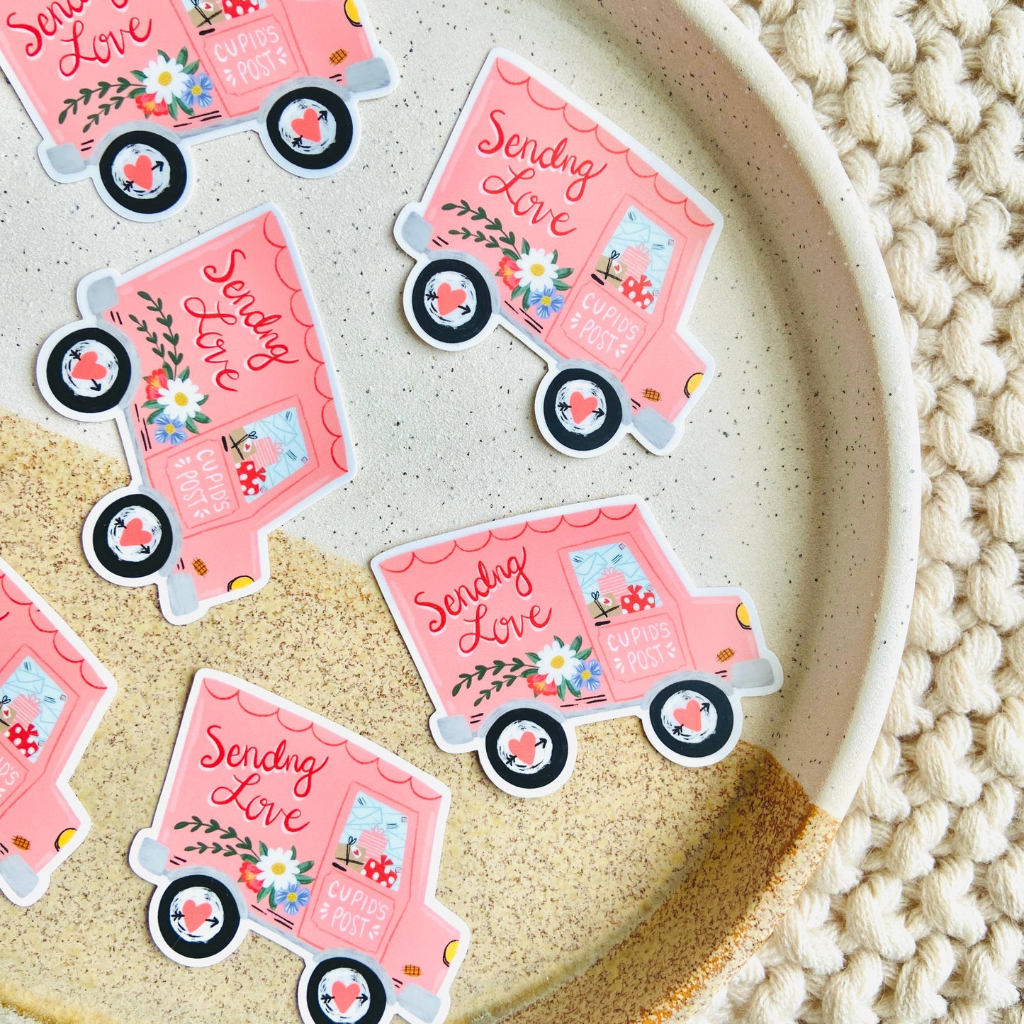 Makerie Day - Valentine's Day Cupid's Postal Truck Sticker