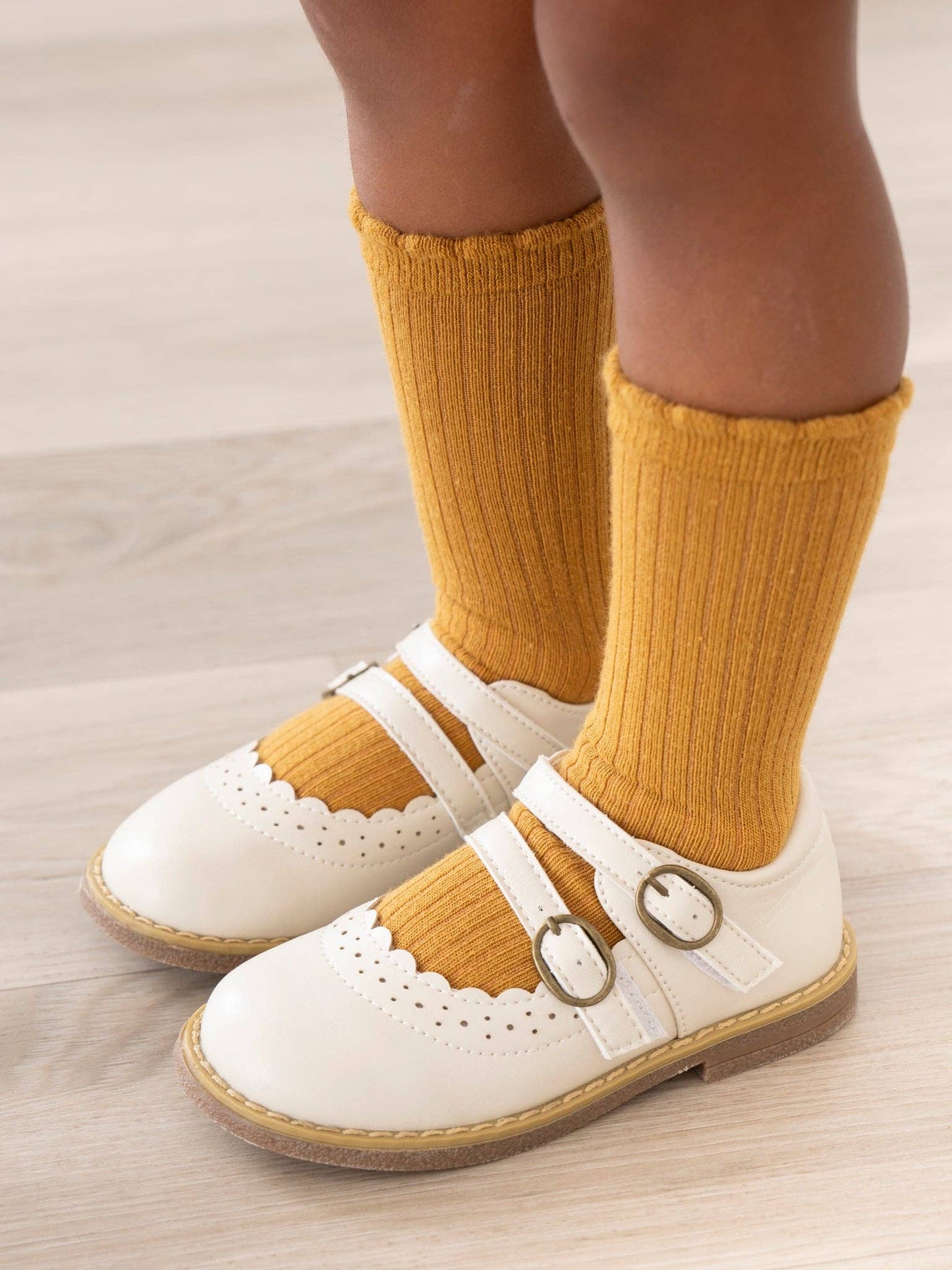 Marie Nicole Clothing - Double Buckle Mary Jane Hard Sole Shoes- Cloud White