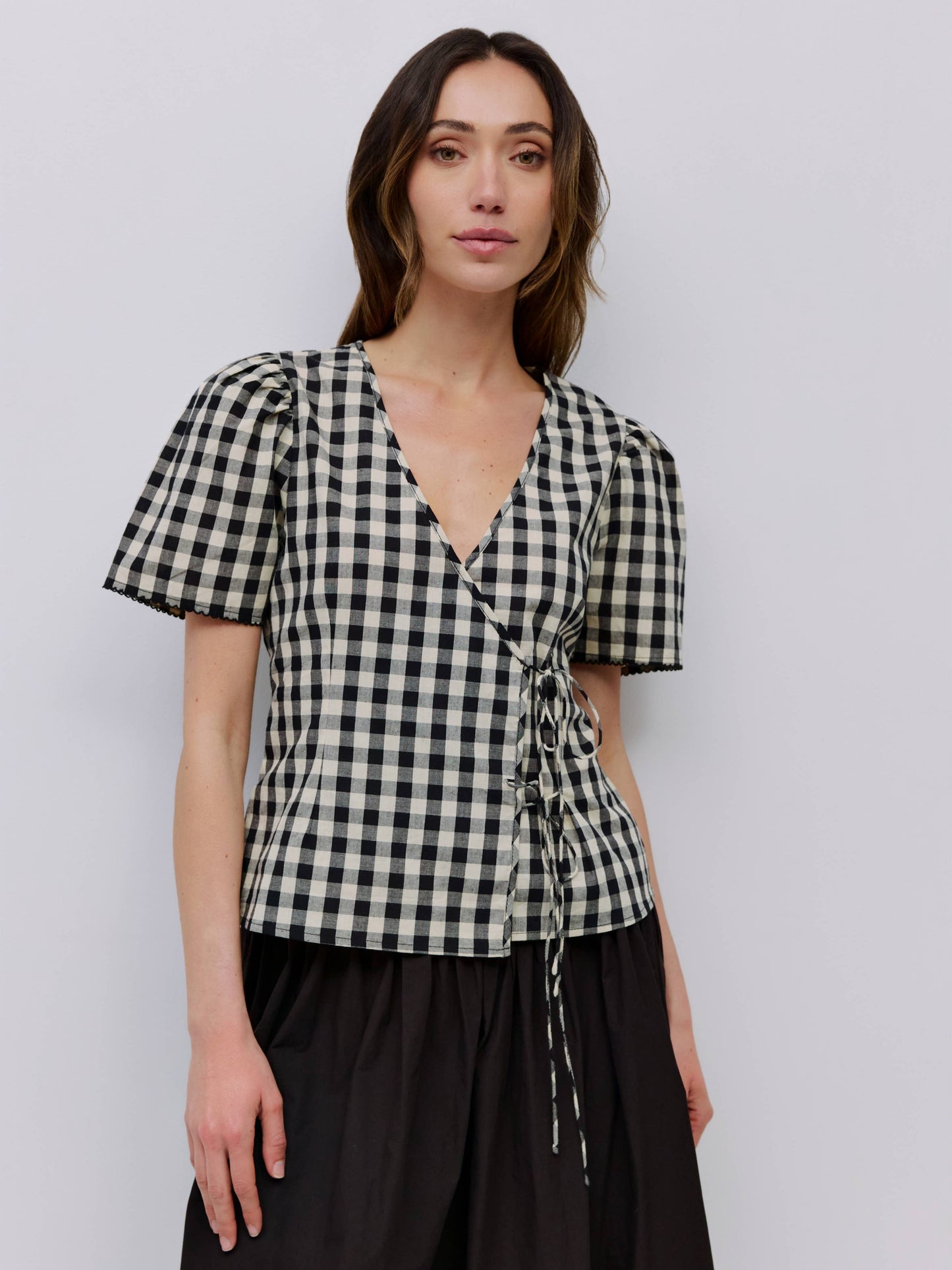MOD REF - The Bridget Top | Gingham Tie Front Blouse
