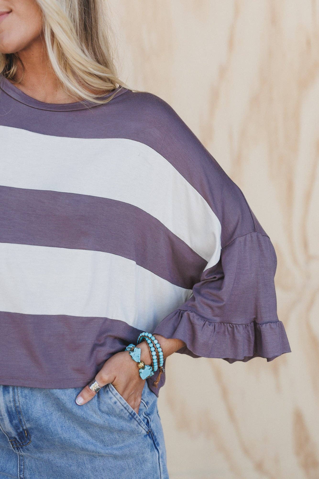 Three Bird Nest - Soft Spoken Top - Dark Camel Oatmeal