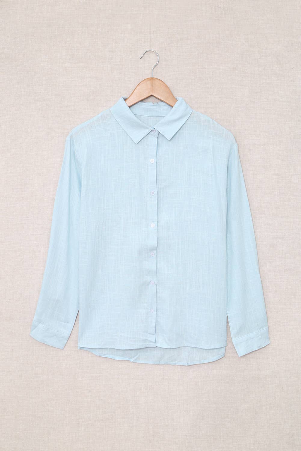 NINEXIS - CWTSTL1282_FALL LONG-SLEEVED LAPEL BUTTON-DOWN BLOUSE