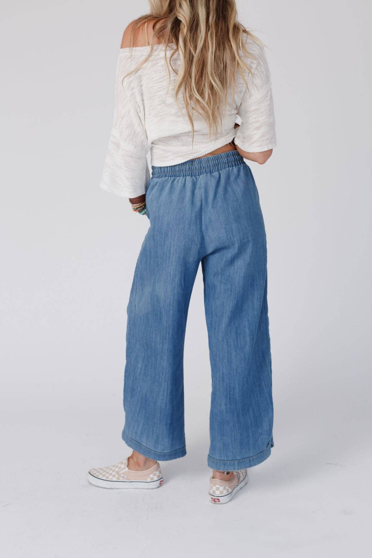 Three Bird Nest - So Comfy Wide Leg Cropped Pant - Denim