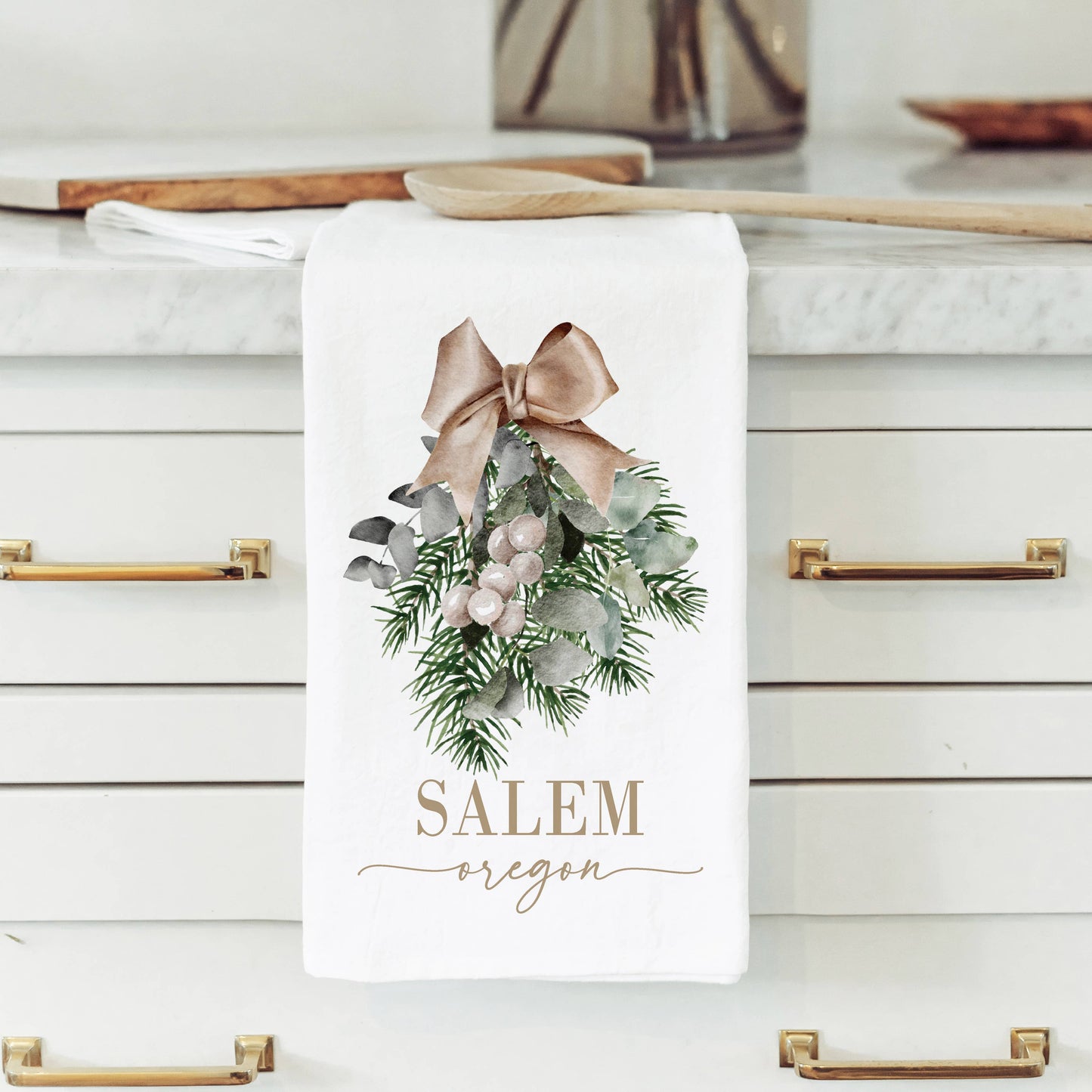 Porter Lane Home - Custom Christmas Floral Tea Towel