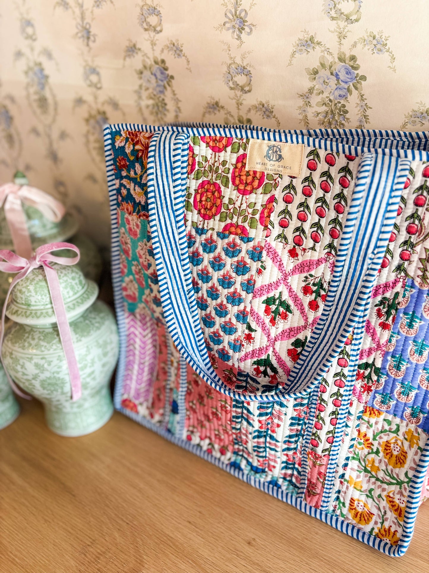 Heart of Grace - Wildflower Patch | Regular Quilted Tote Bag 