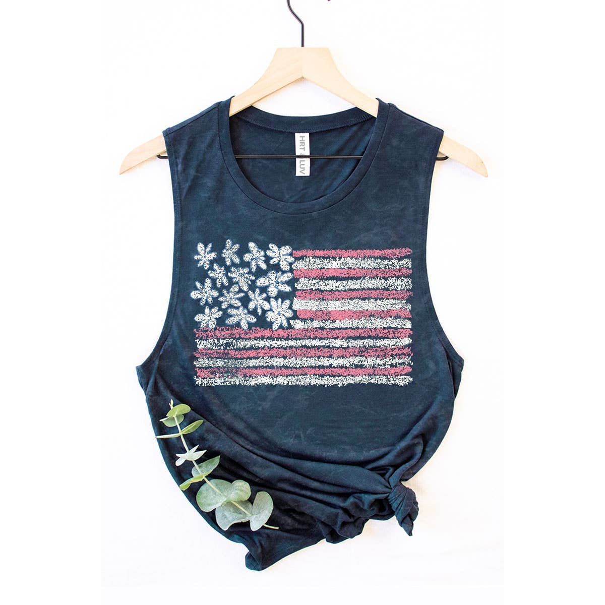 HRTandLUV - AMERICAN FLAG MINERAL GRAPHIC TANK TOP
