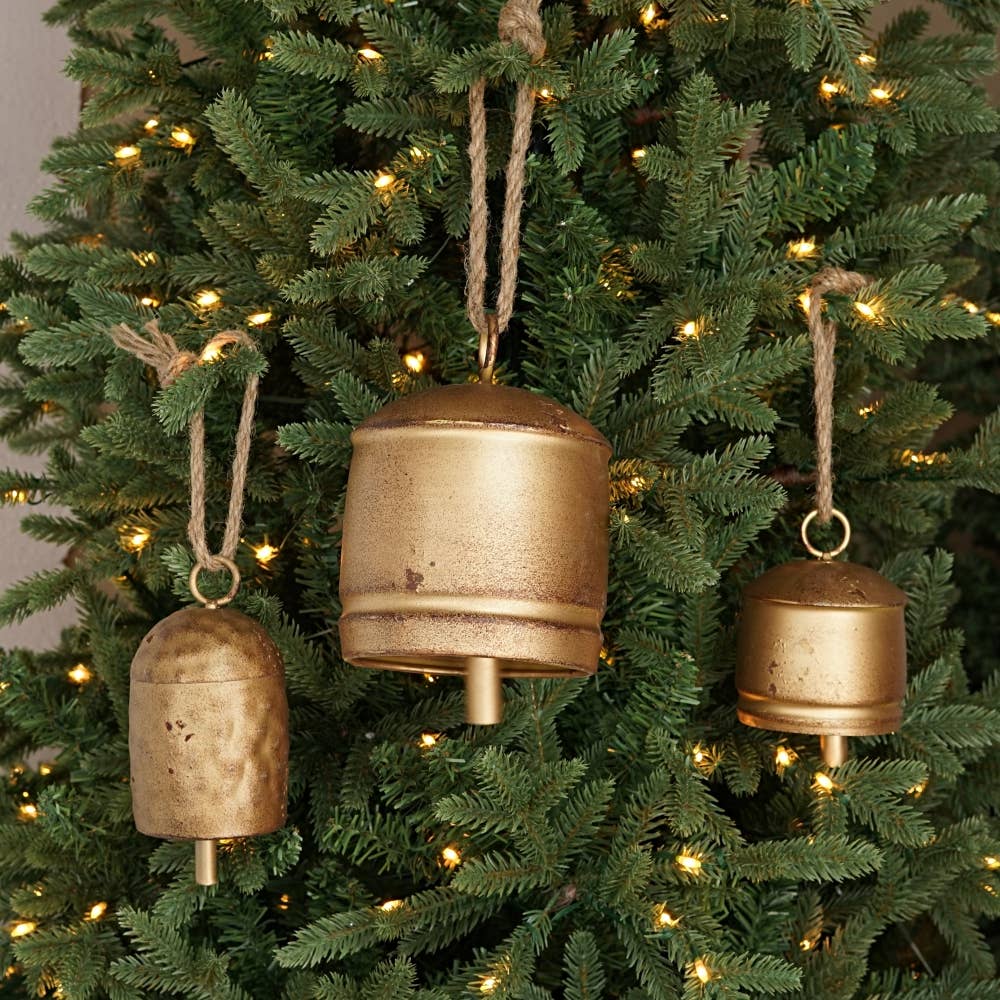 Impressive Enterprises, Inc. - M32500-Vintage Gold oval shape cow bell w. loop (6inL)