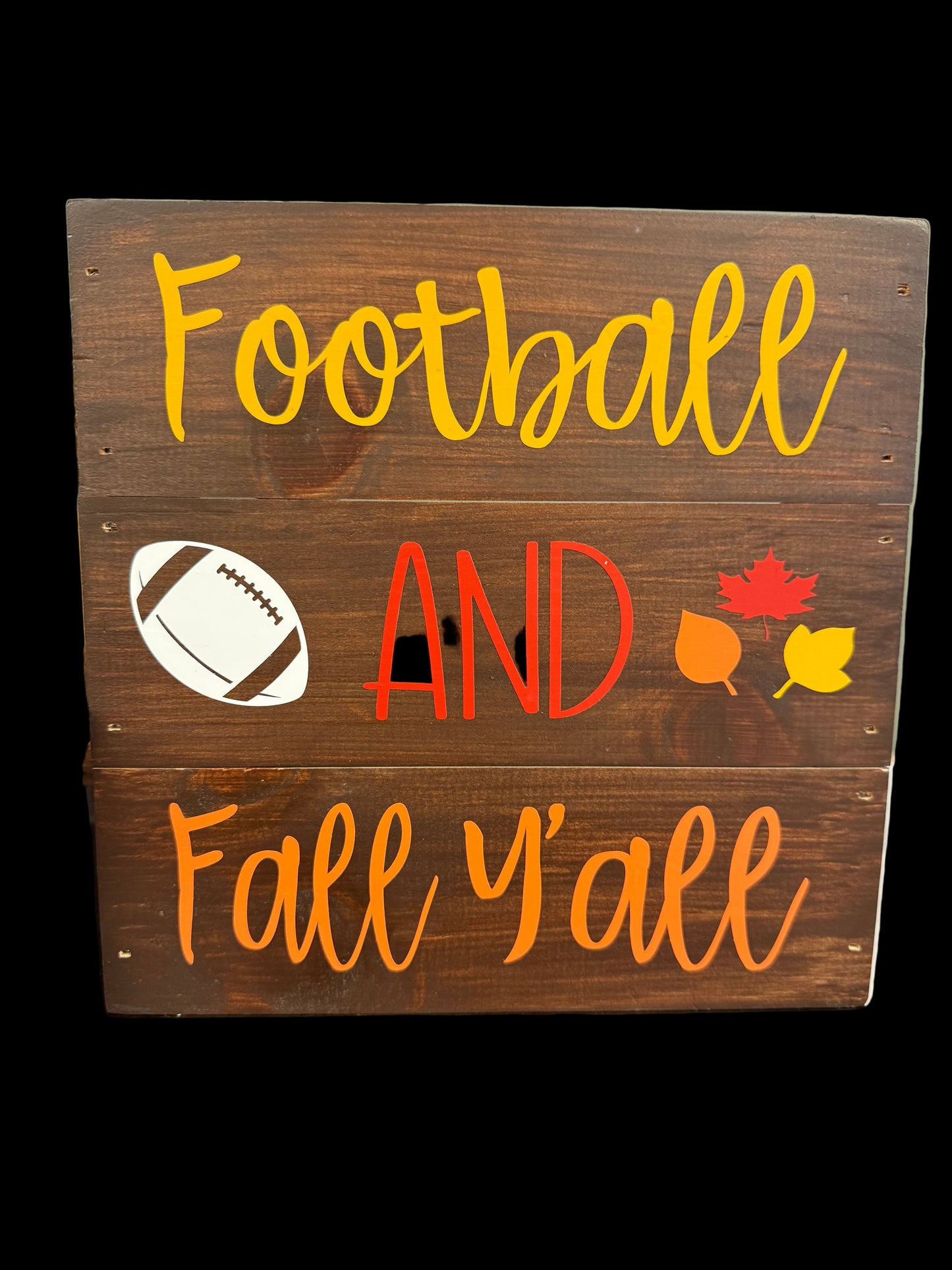 Wooden wall art “football and fall y’all”