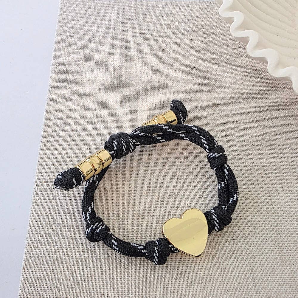 Pretty Simple - Knotty Cord Heart Bracelet - WATERPROOF