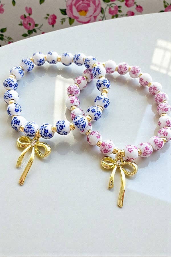 Nash Grey - Jen Floral Bow Beaded Bracelets