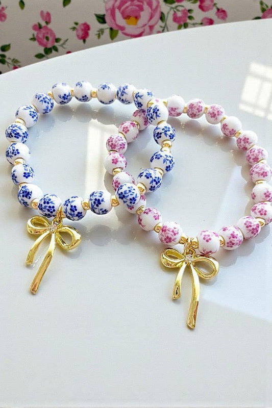 Nash Grey - Jen Floral Bow Beaded Bracelets