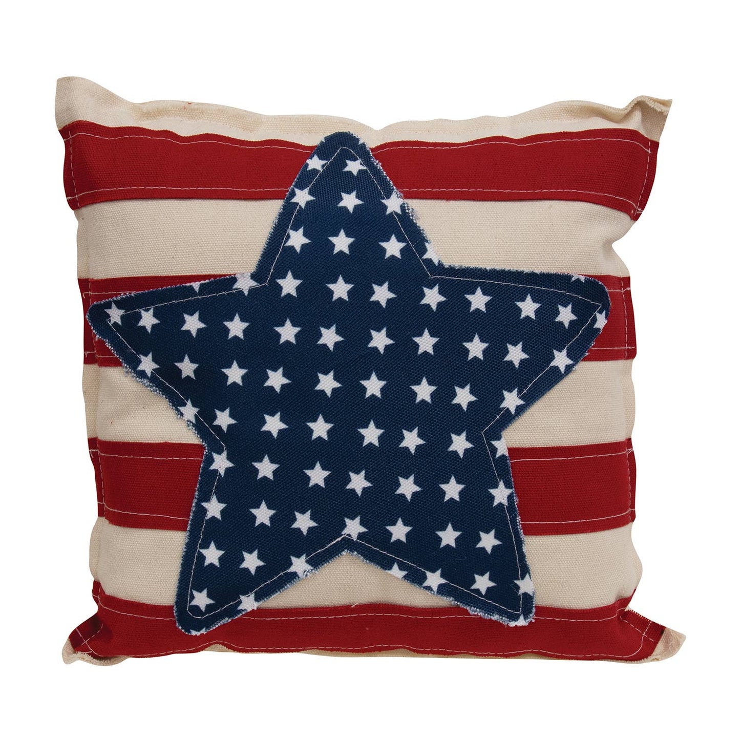 The Hearthside Collection - Patriotic Star & Stripes Fabric Pillow