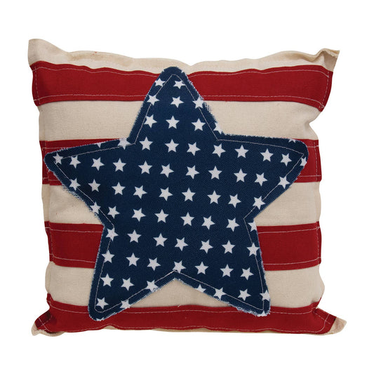 The Hearthside Collection - Patriotic Star & Stripes Fabric Pillow