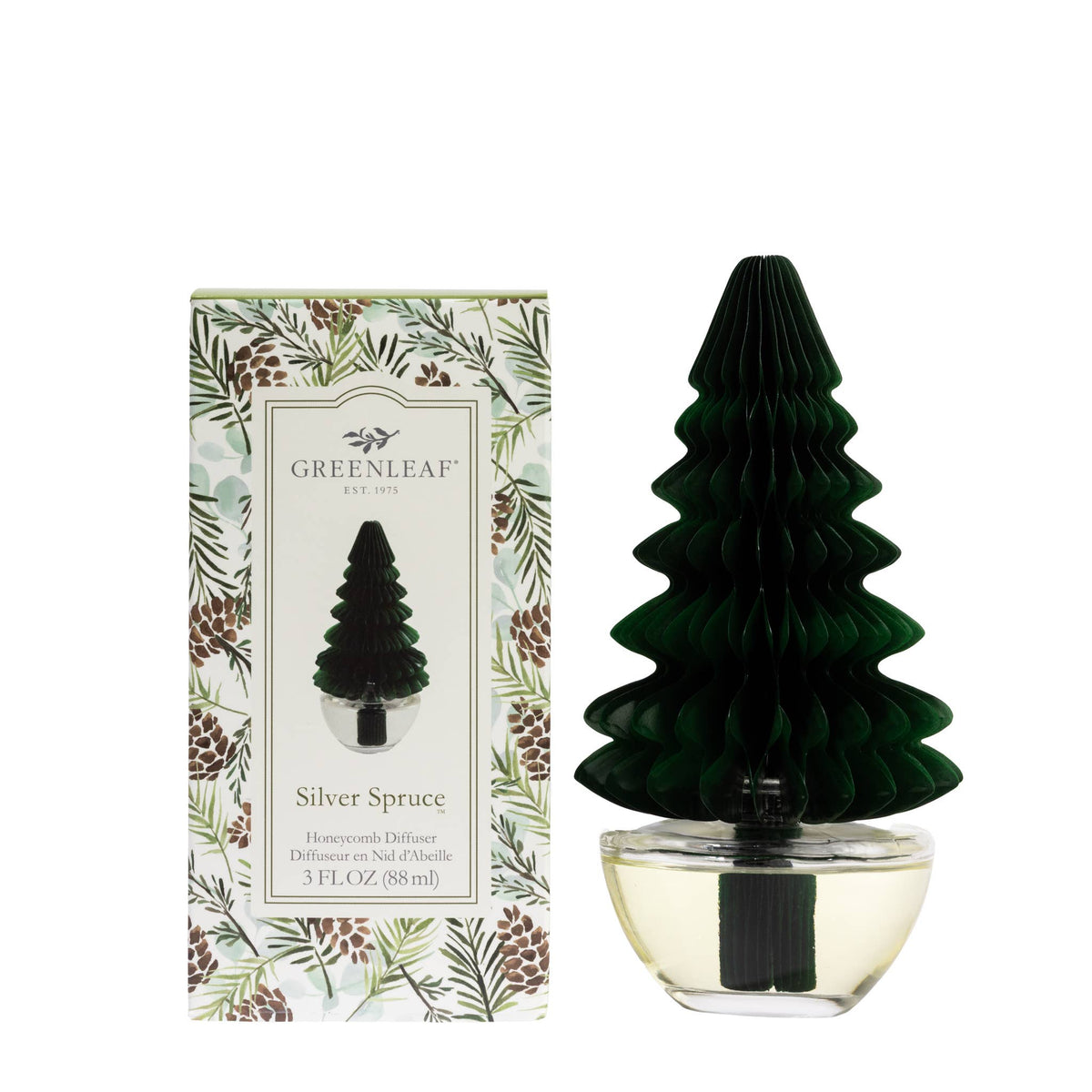 Greenleaf Gifts - Silver Spruce Tree Honeycomb Diffuser 4pk | Holiday