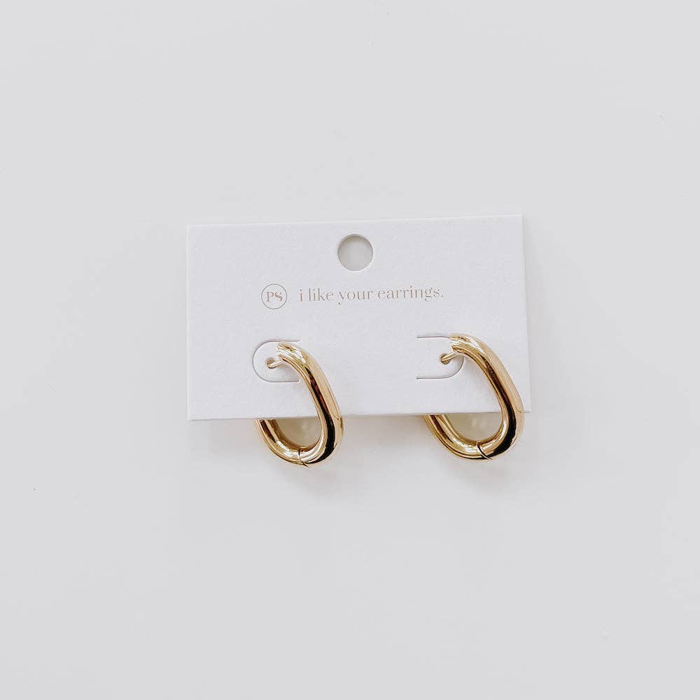 Pretty Simple - Flirty Fantasy Oval Hoop Earrings - WATERPROOF