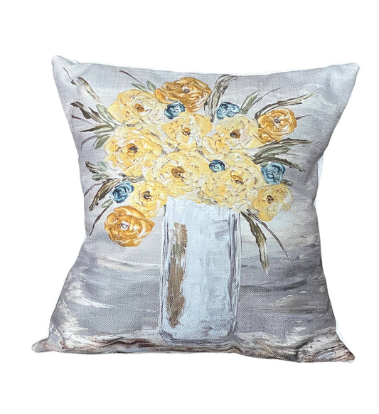 Southern Cotton Mill - GA Yellow Floral Pillow