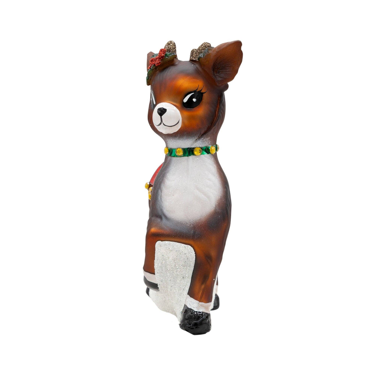 kat + annie - Holiday Glass Ornament – Vintage Reindeer Ornament