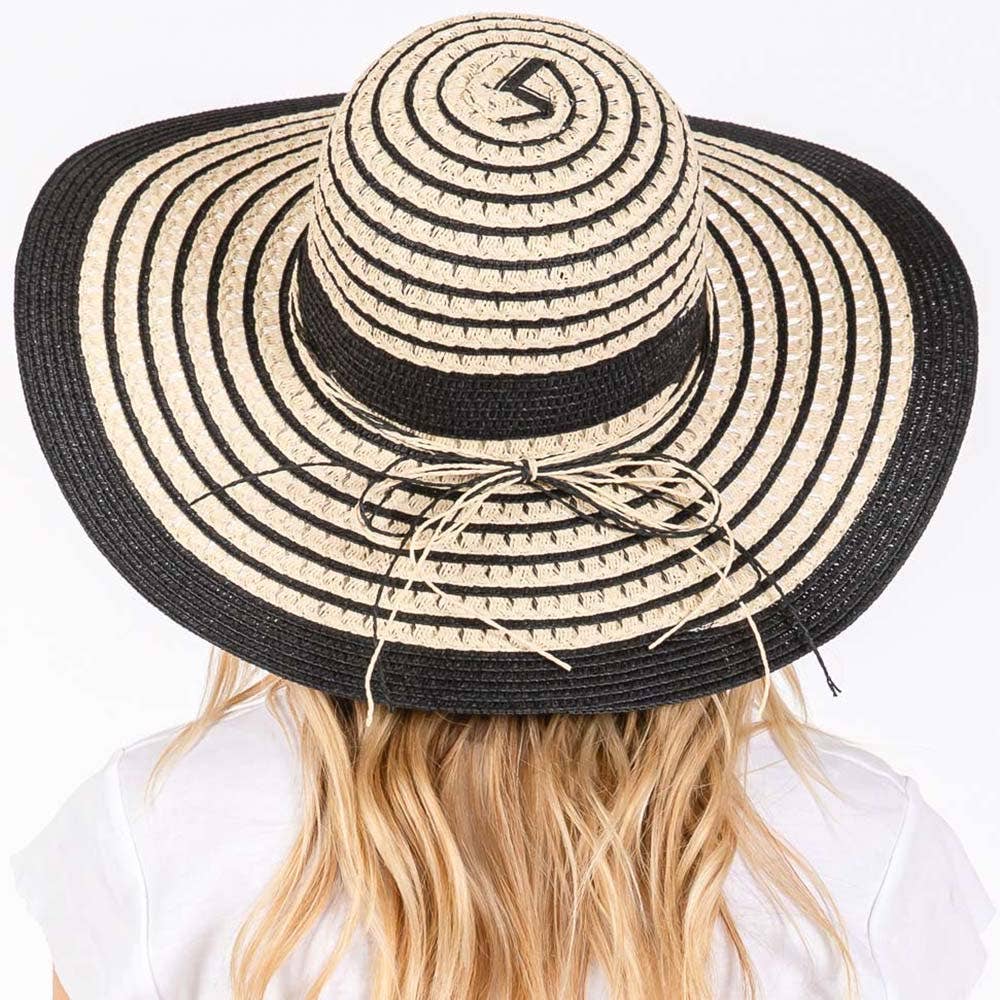 Sensibling Corp. - Striped Pattern Wide Brim Floppy Sun Hat