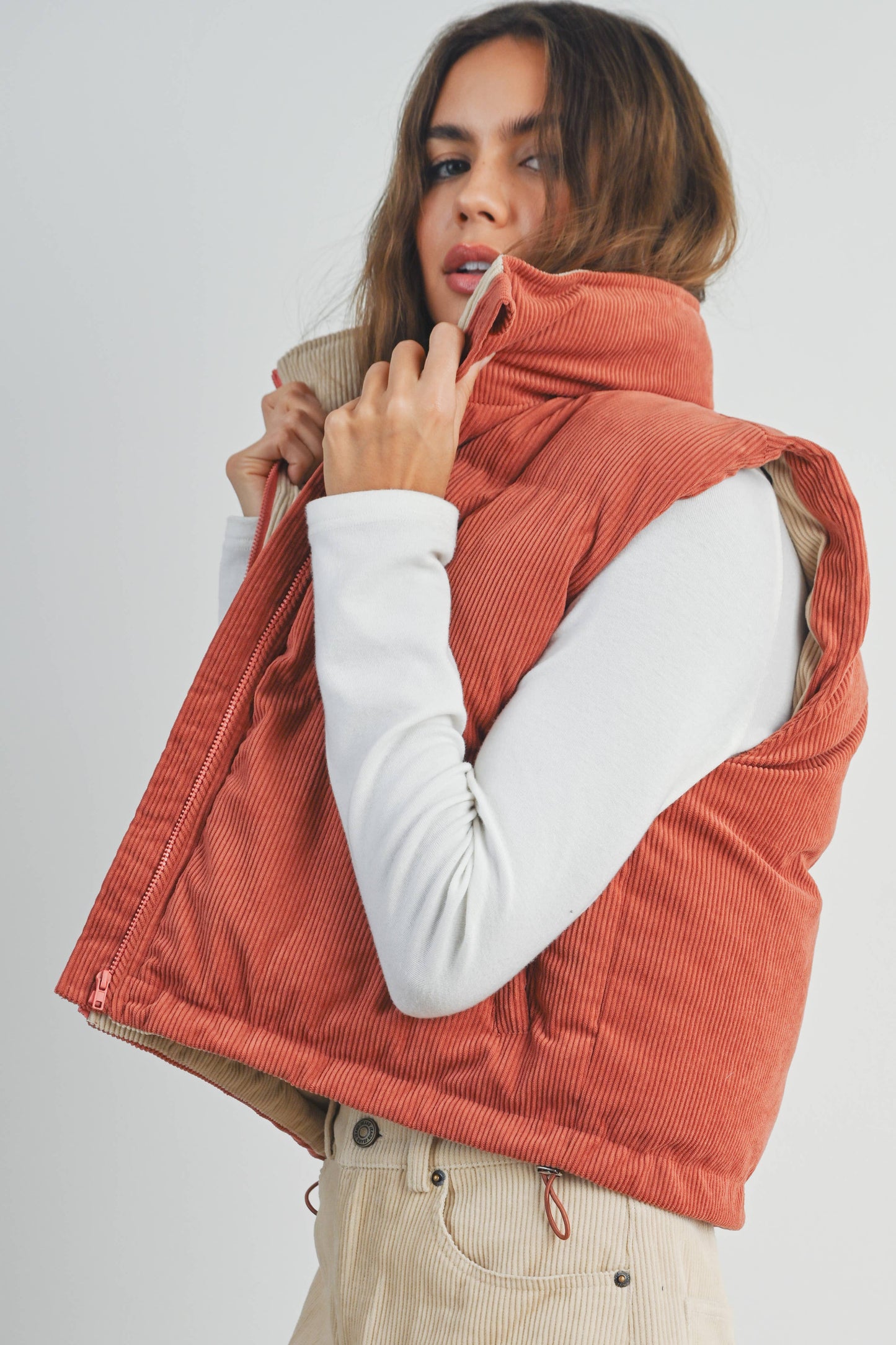 BUTTERMELON - FALL ADOREME CORDUROY PUFFER VEST - BMJ7242