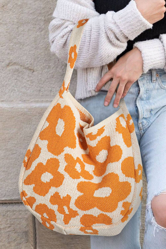 Lovesoft - Flower Knitted Large Single Shoulder Bag