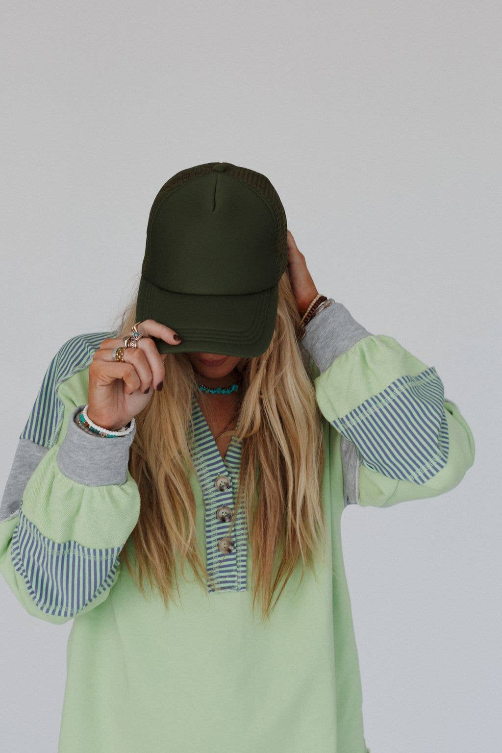 Three Bird Nest - Desert Drift Trucker Hat - Olive