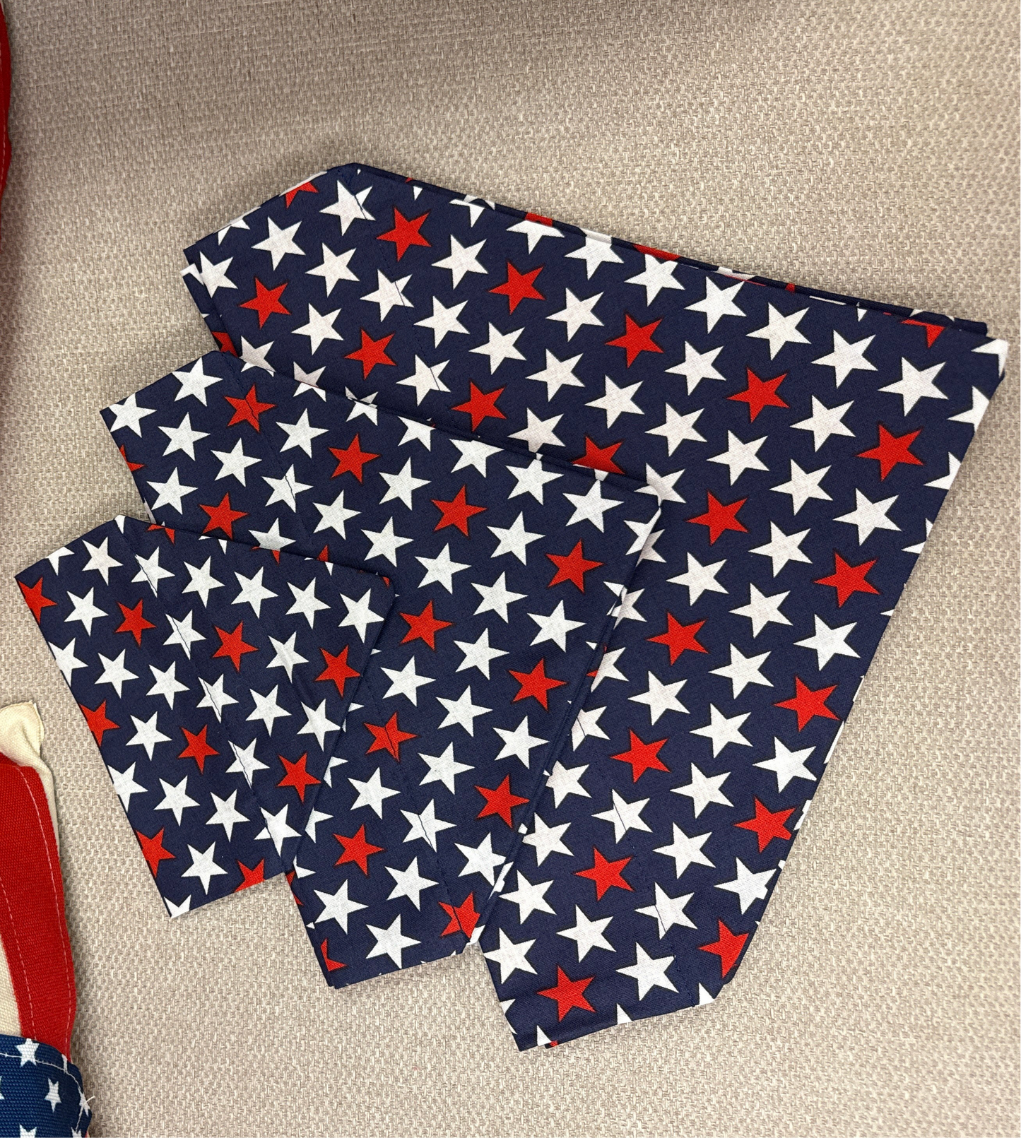 Dog bandana red white and blue stars