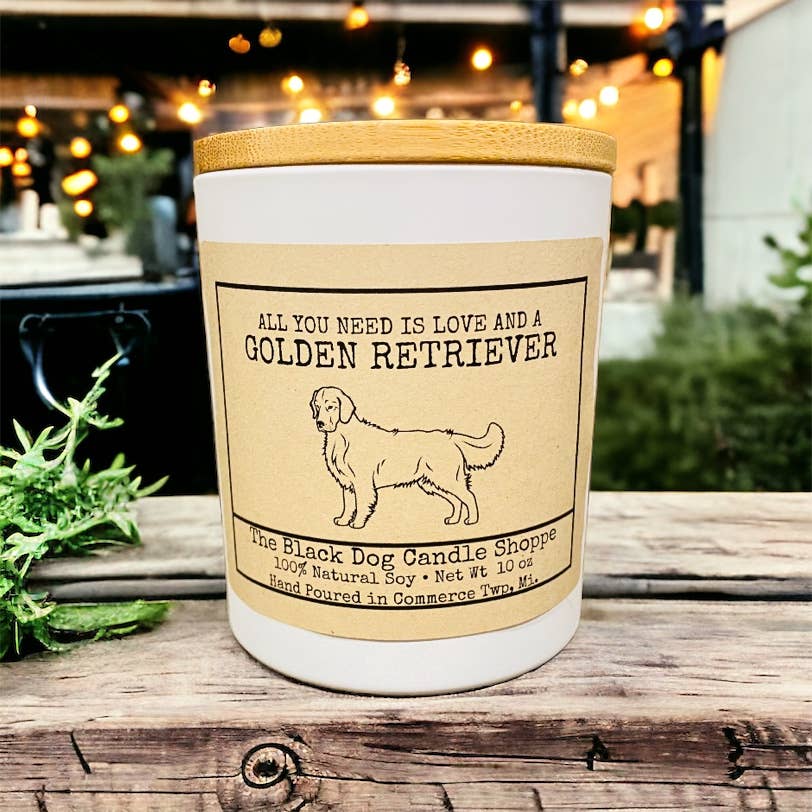 The Black Dog Candle Shoppe - Golden Retriever Dog Breed Candle