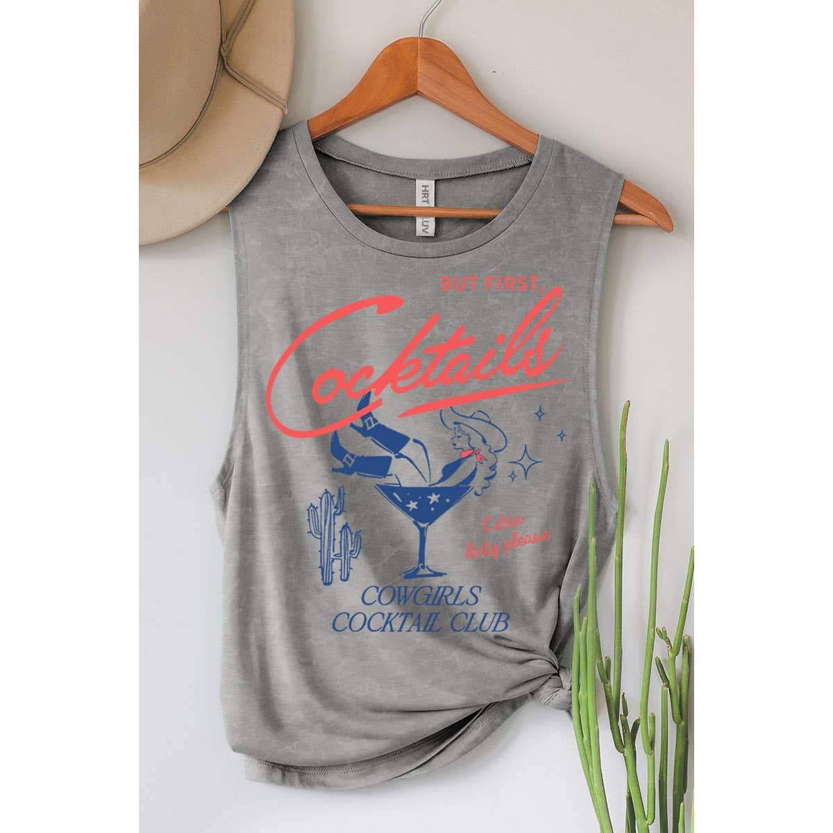 HRTandLUV - BUT FIRST COCKTAILS MINERAL GRAPHIC TANK TOP