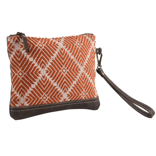 Clea Ray Canvas Bags & Clothing - Rug Wristlet with Leather Bottom Trim