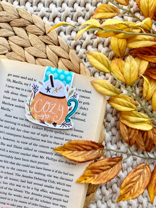 Makerie Day - Cozy Pumpkin Mug Magnetic Bookmark