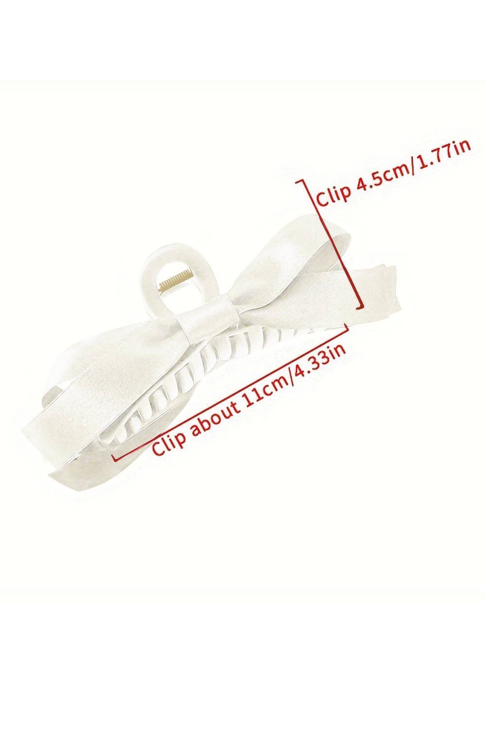 Lovesoft - Solid Color Bow Decor Large Hair Claw Clip