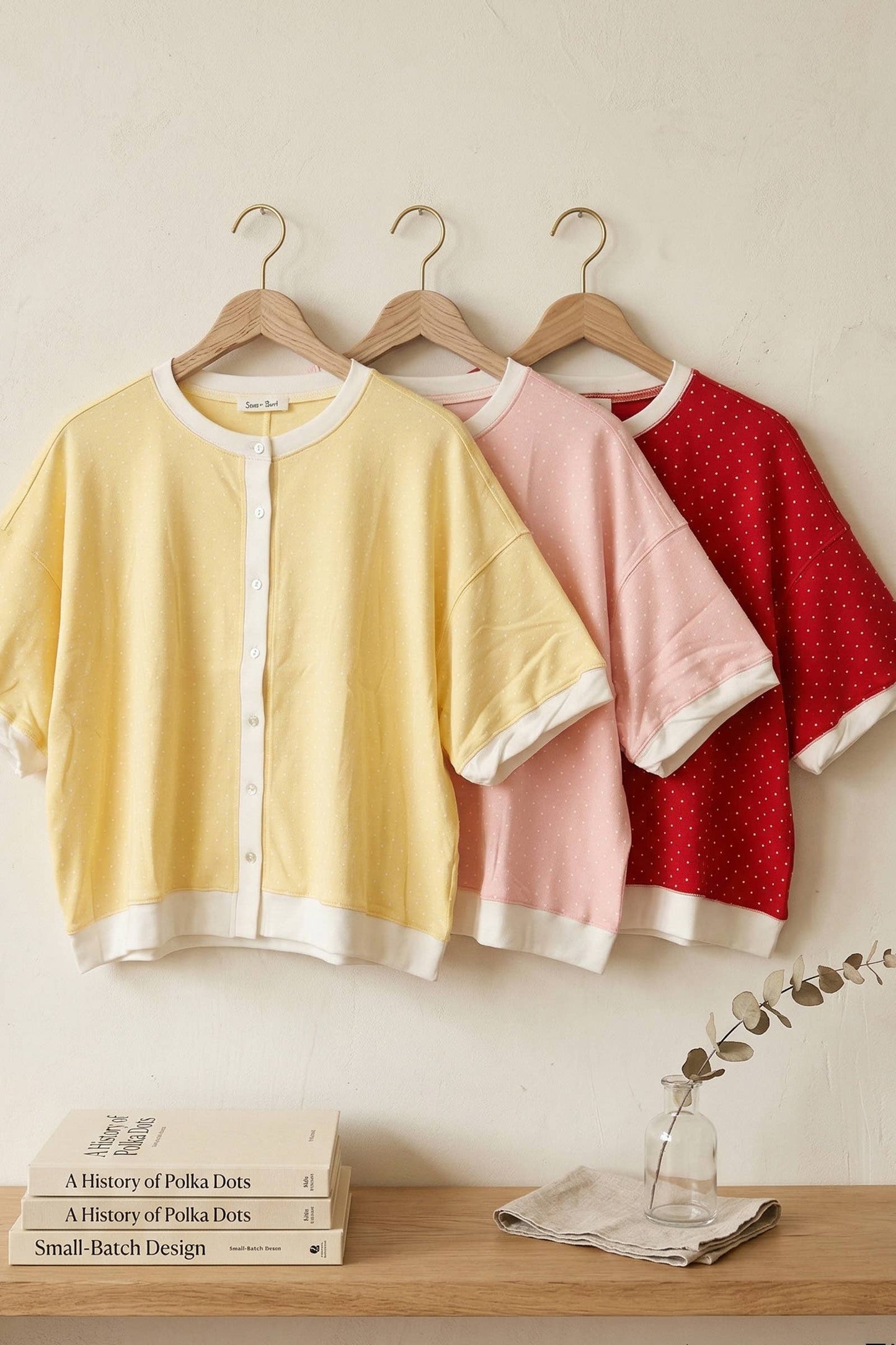 Sewn and Seen - Relaxed Fit Polka Dot Button Front Top