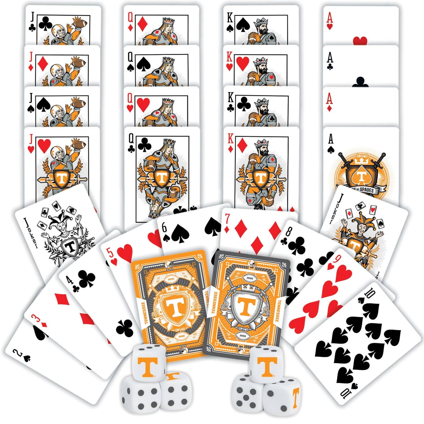 Masterpieces Puzzles - Tennessee Volunteers - 2-Pack Playing Cards & Dice Set