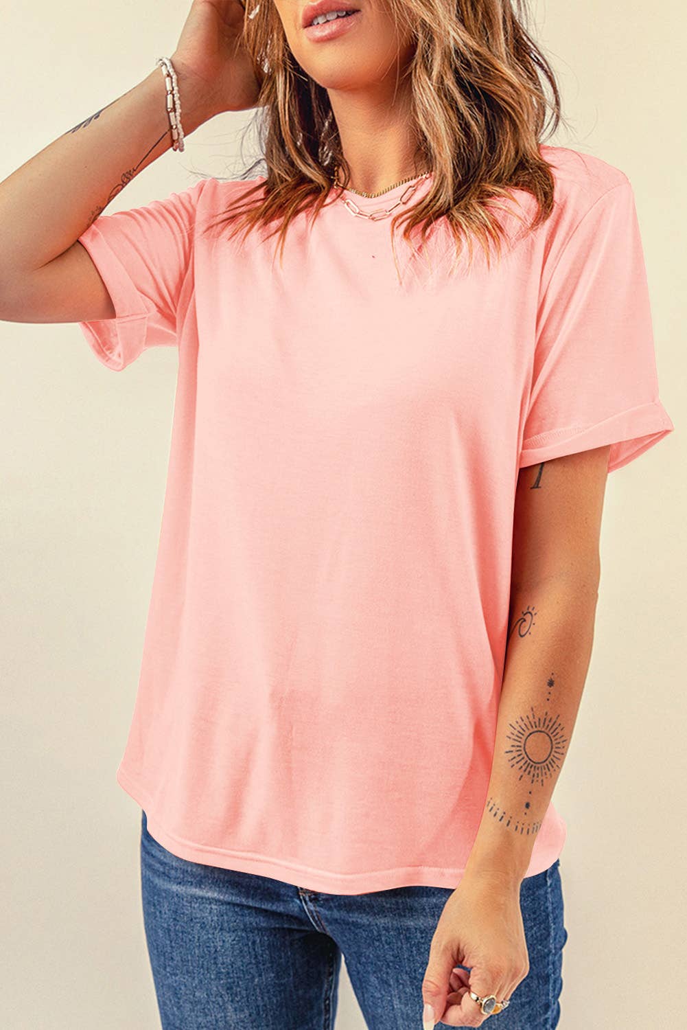 Little Daisy Closet - LDC Casual Plain Crew Neck Tee