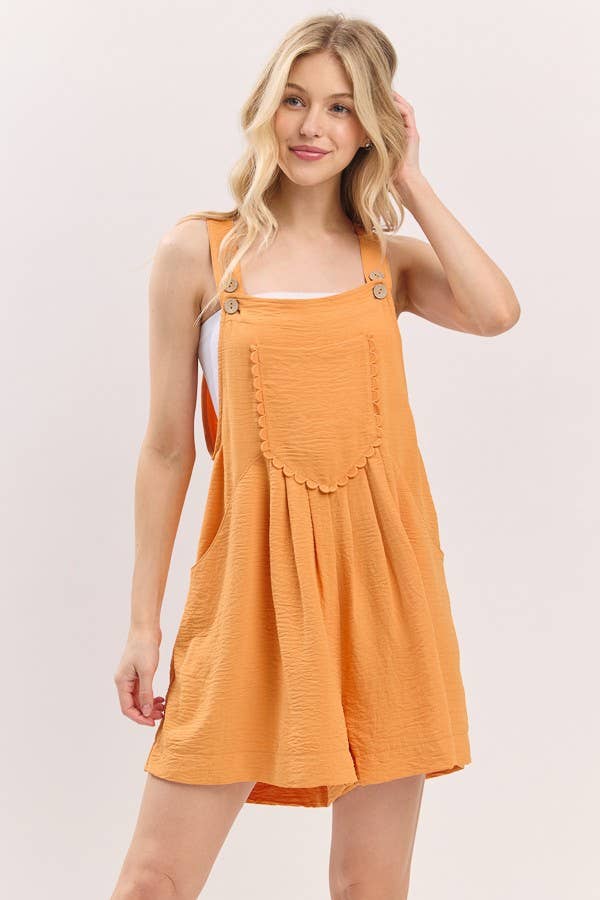 Sewn and Seen - Scallop Pocket Strap Romper