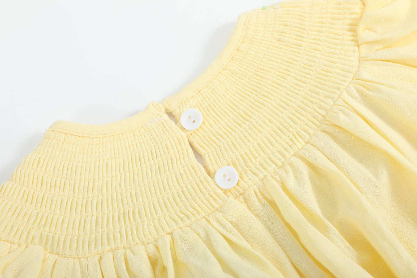 Lil Cactus - Yellow Daisy Pocketed Smocked Bishop Dress
