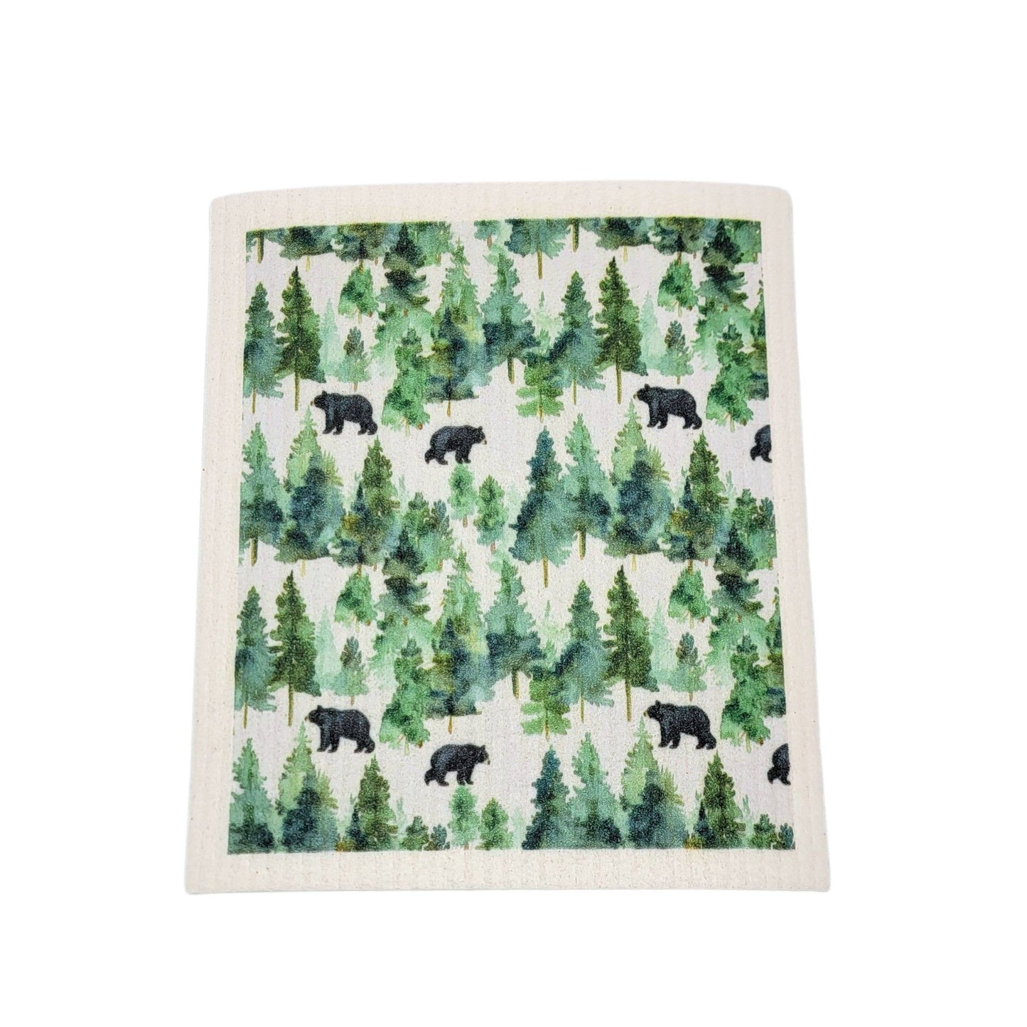 Driftless Studios - Black Bear In The Forest Swedish Dishcloths- Camping