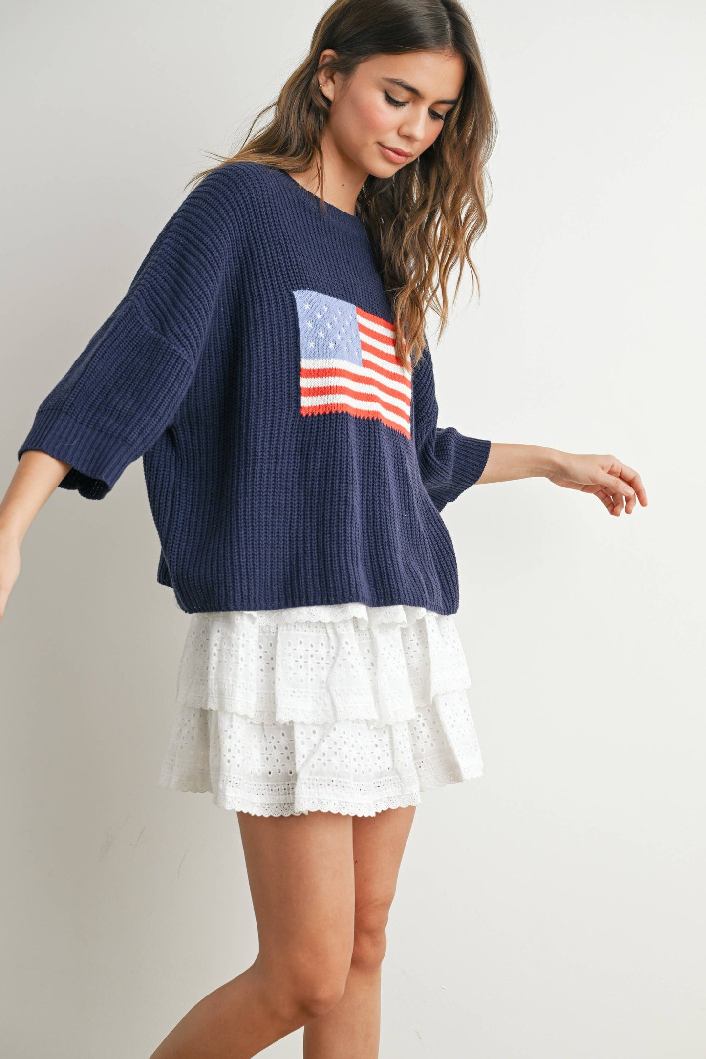 BUTTERMELON - Flag Print Knit Sweater - BMW7691