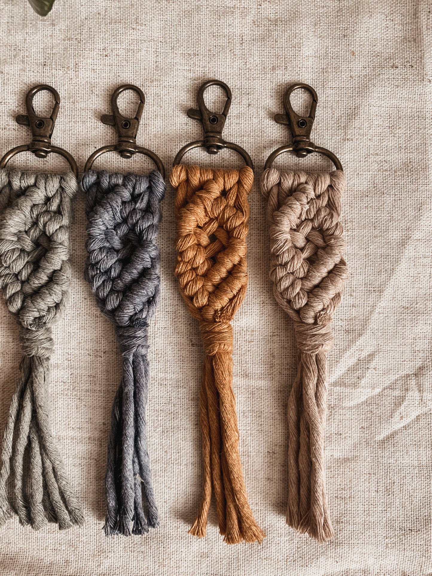 Offhand Fibers - Neutrals Macrame Keychain | Bag Charm