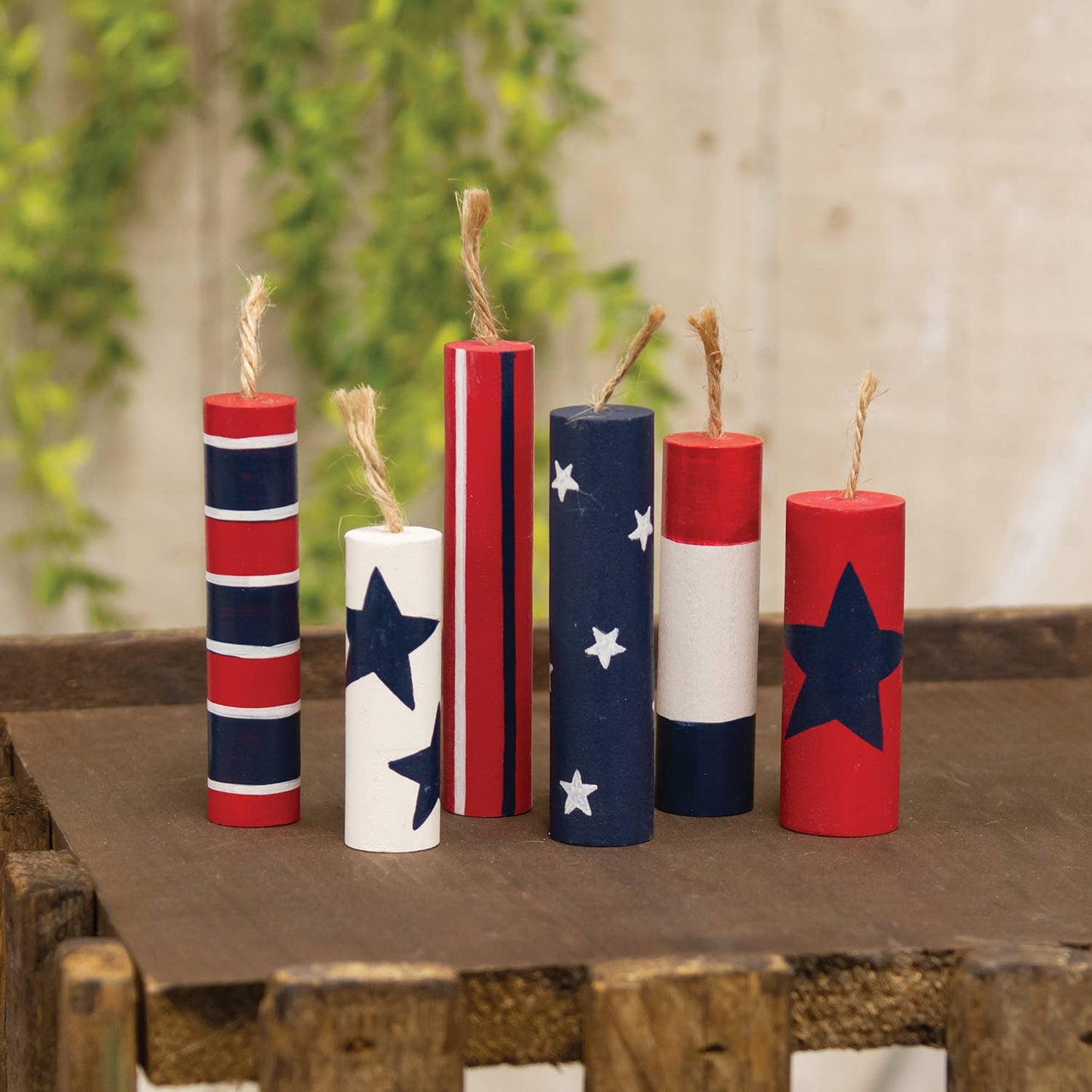 The Hearthside Collection - 6/Set - Wooden Firecrackers