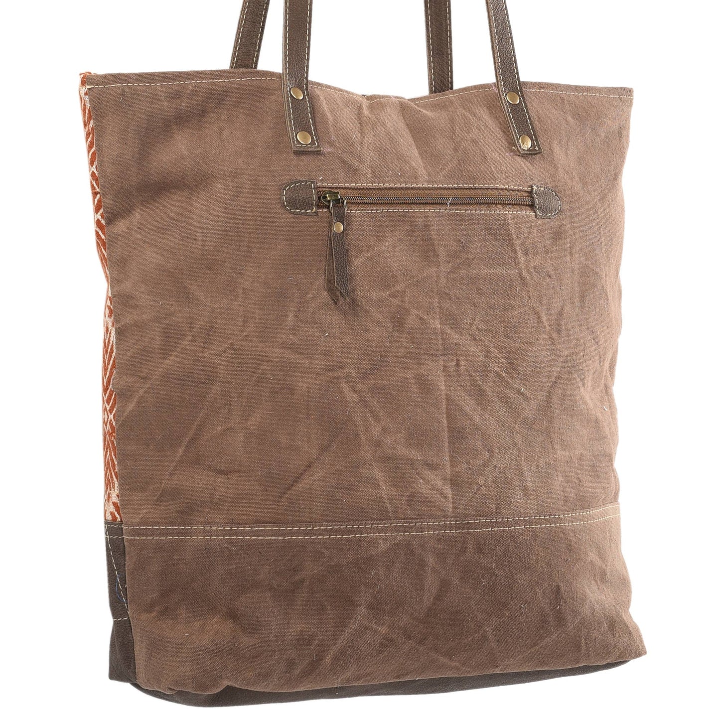 Clea Ray Canvas Bags & Clothing - Rust Tones with Fur Bag